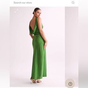 Misha Collection- Nadia Maxi Satin Dress with back cowl.